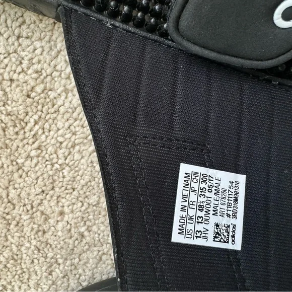 COPY - Adidas Black and White Slide Sandals - Picture 3 of 6